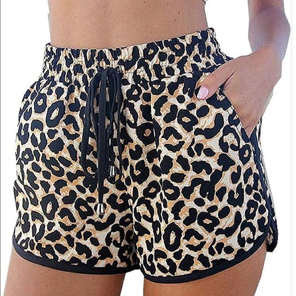 2/$25 Comfy leopard beach shorts - Picture 2 of 2